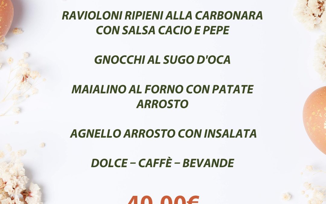 Menù di Pasqua 2026