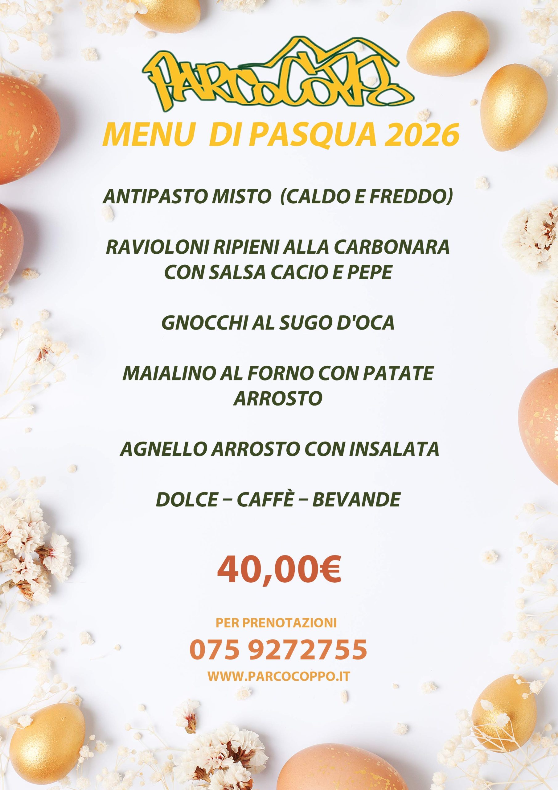 Menù di Pasqua 2026