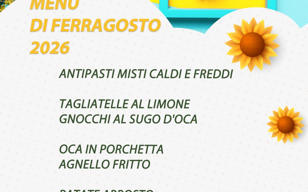 Menù di Ferragosto 2026
