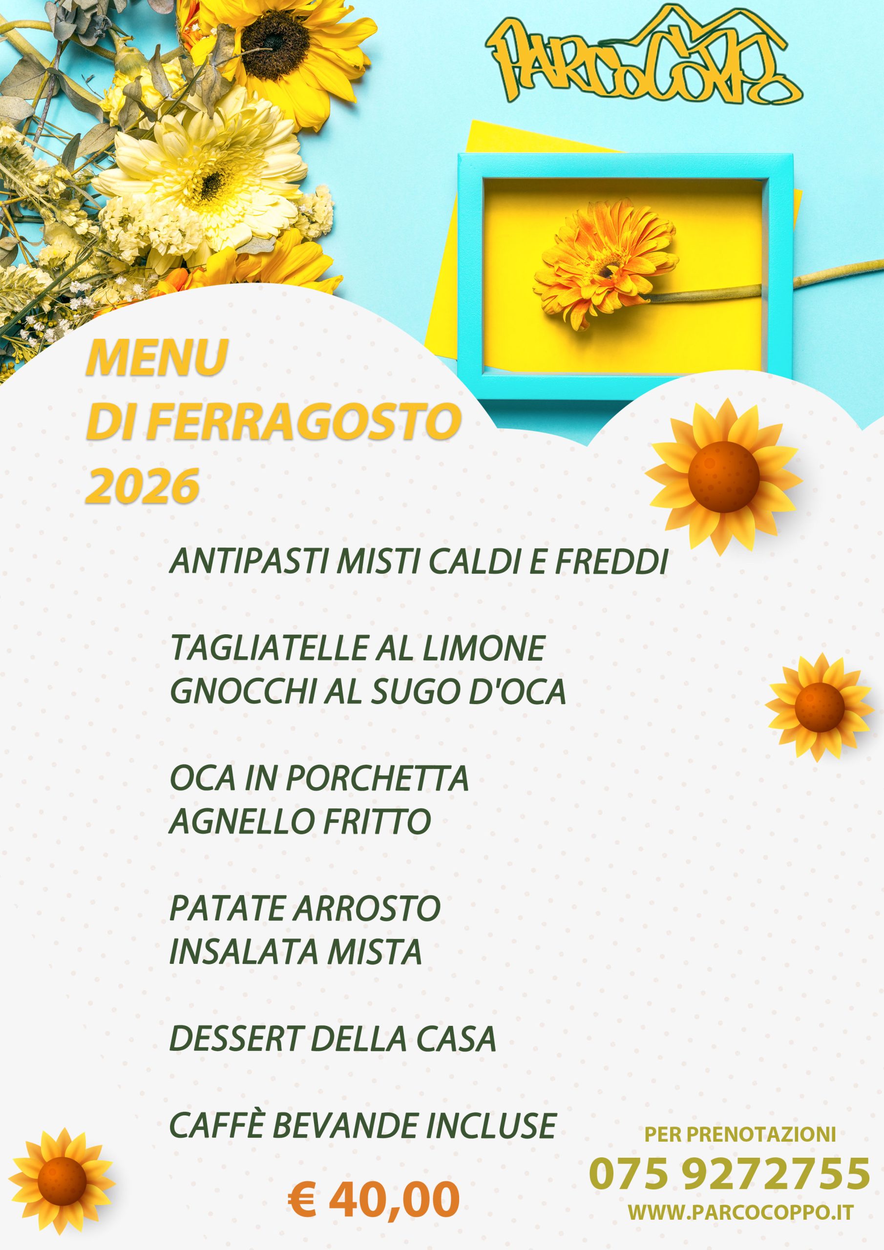 Menù di Ferragosto 2026